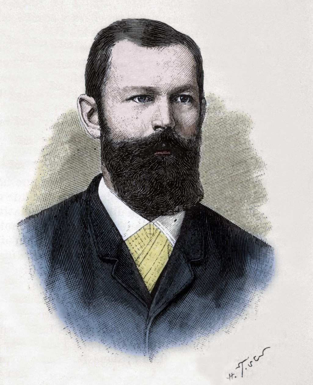 Portret Emila Hermanna Fischera (1852-1919). Niemiecki chemik. autorstwa Unknown artist