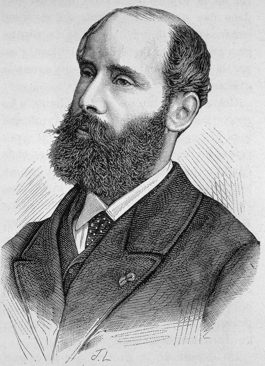 Portret Emile Keratry (1832-1904). Rycina z końca XIX wieku w „Histoire de France” H. Martina. autorstwa Unknown artist