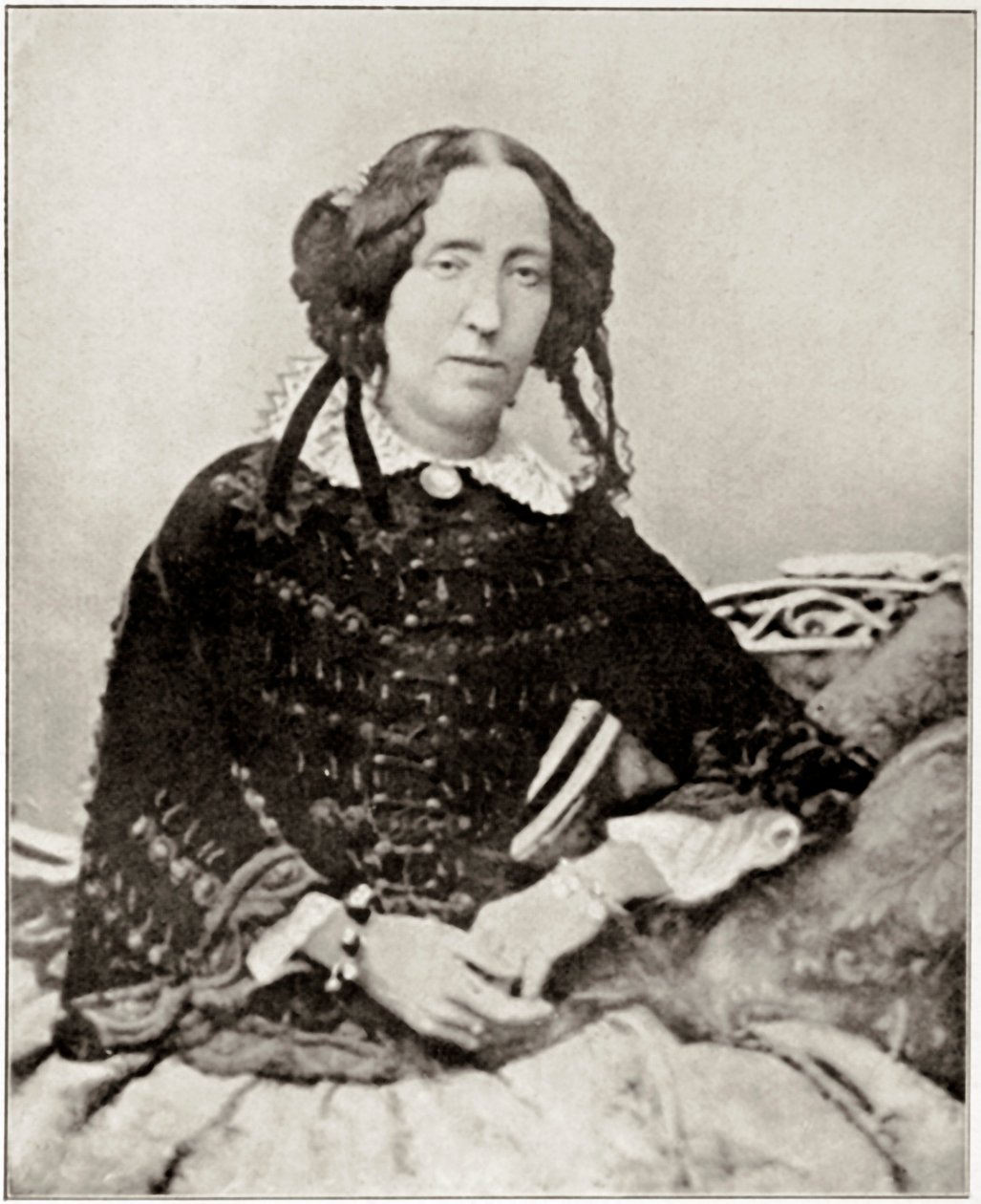 Portret Emmy Roberts, zaręczonej na kilka miesięcy przez włoskiego patriotę Giuseppe Garibaldiego (1807-1882). Z fotografii. Prywatna kolekcja autorstwa Unknown artist