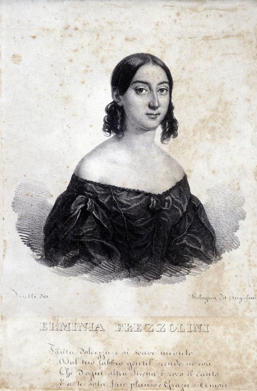 Portret Erminii Frezzolini. Włoski sopran (1818-1884). autorstwa Unknown artist