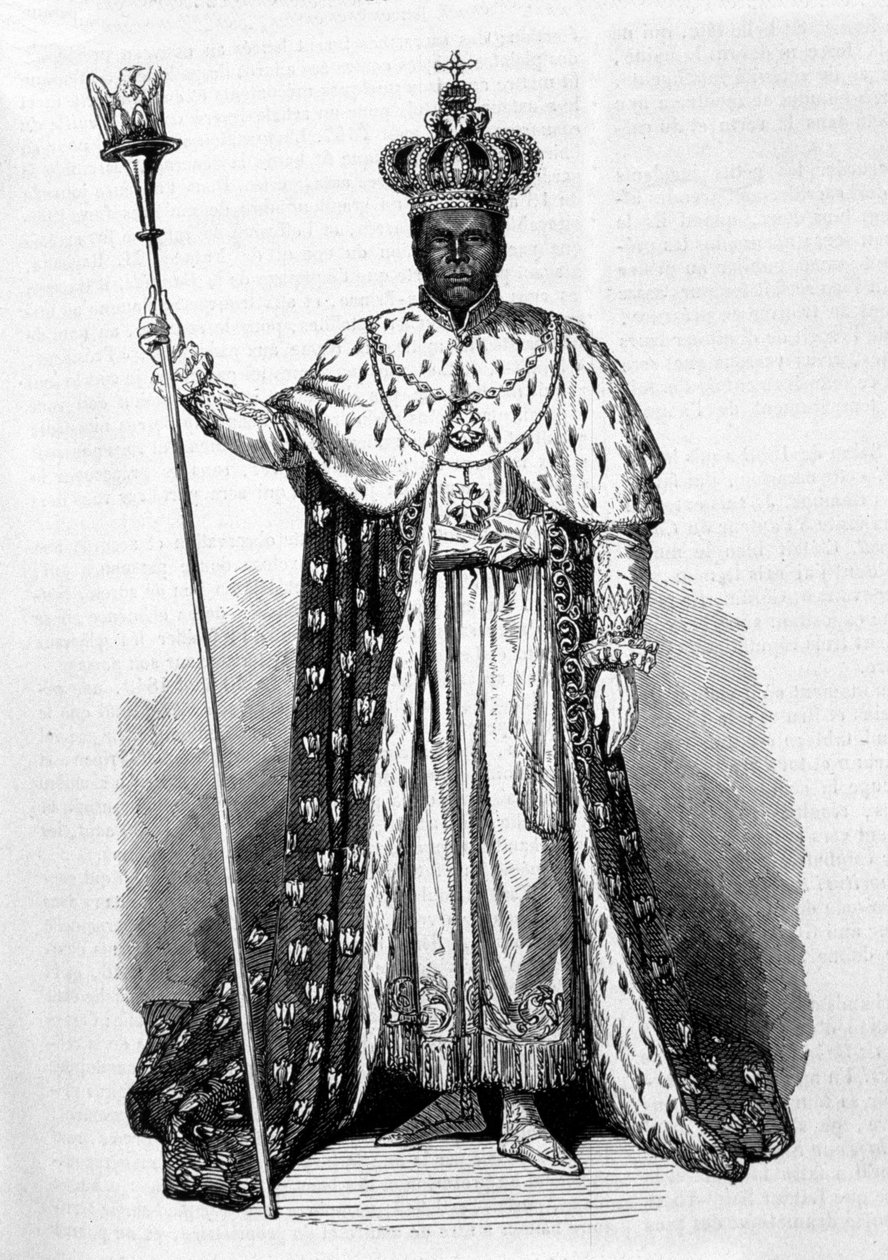 Portret Faustina Soulouque (1782-1867) z Faustyna I, cesarza Haiti od 1847 do 1859 Rycina z 1856 autorstwa Unknown artist