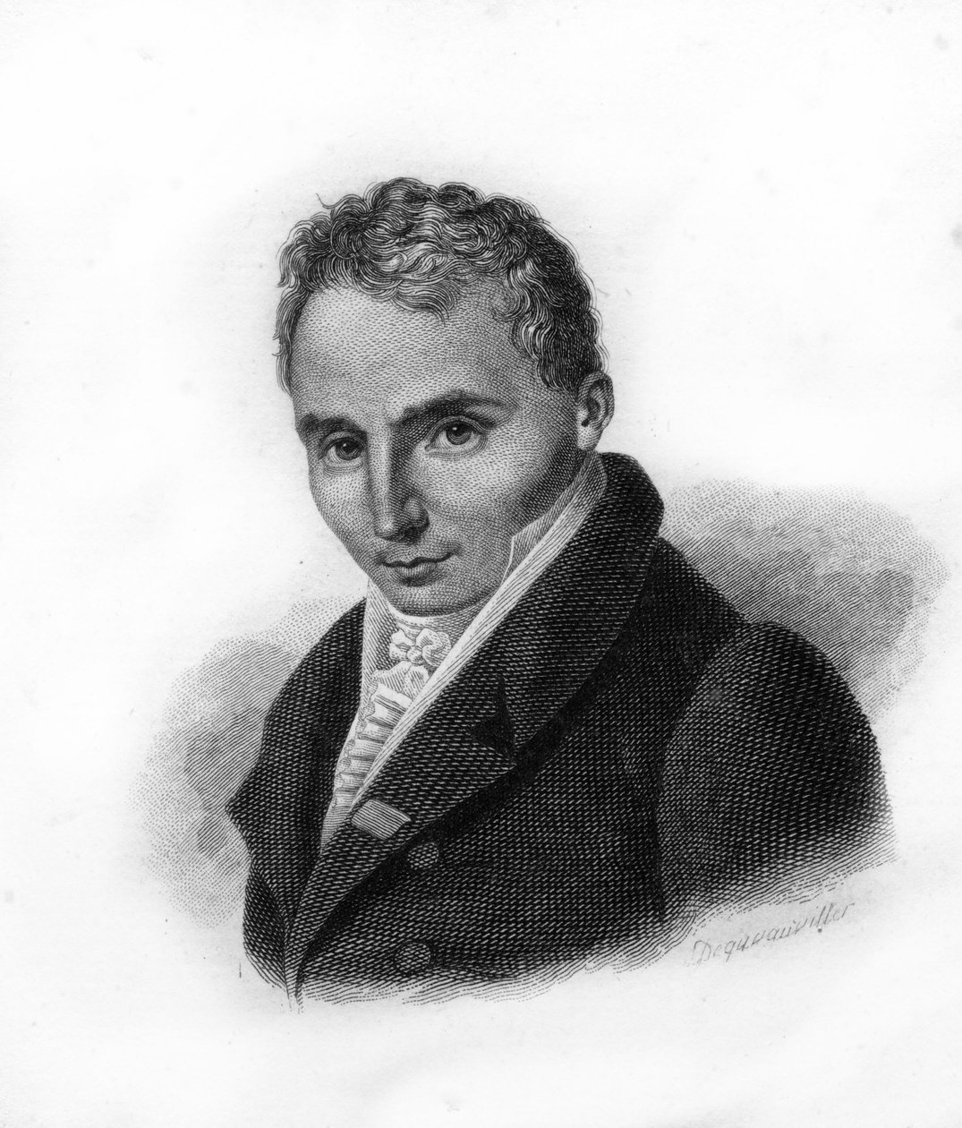 Portret Ferdynanda Herolda (1791-1833), kompozytora francuskiego - rycina z XIX wieku autorstwa Unknown artist