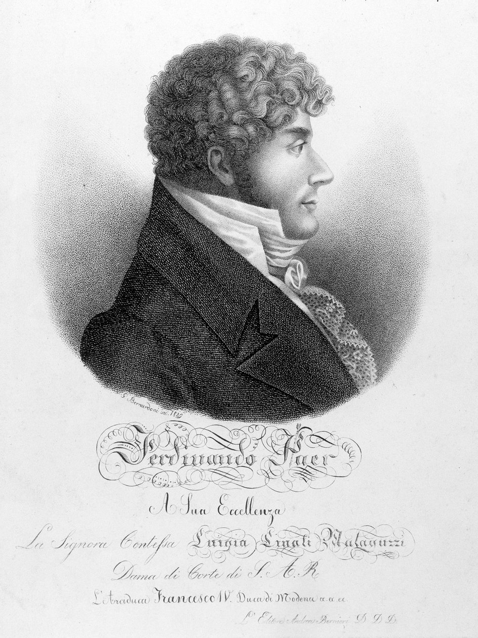 Portret Ferdinanda Paera (1771 - 1839). Był kapelmistrzem Napoleona I, a następnie dyrektorem Opery Komicznej. autorstwa Unknown artist