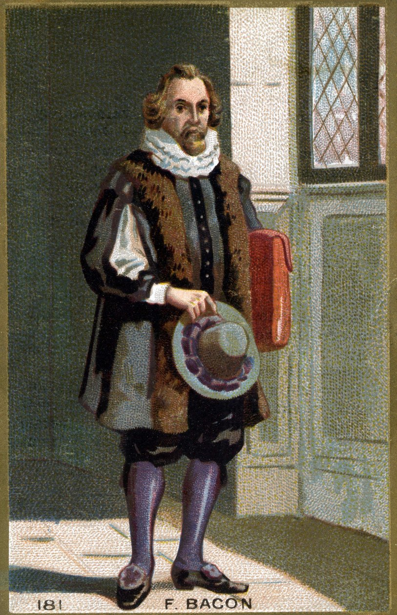 Portret Francisa Bacona Barona Verulama (1561 - 1626) męża stanu i angielskiego filozofa. Chromolitografia XIX wieku. autorstwa Unknown artist