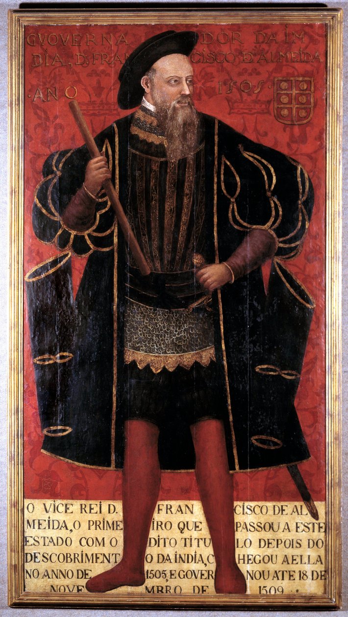 Portret Francisco De Almeida (1450-1510) żołnierza-eksploratora i pierwszego wicekróla Indii. Anonimowy obraz z XVI wieku. Lizbona, Musee National D