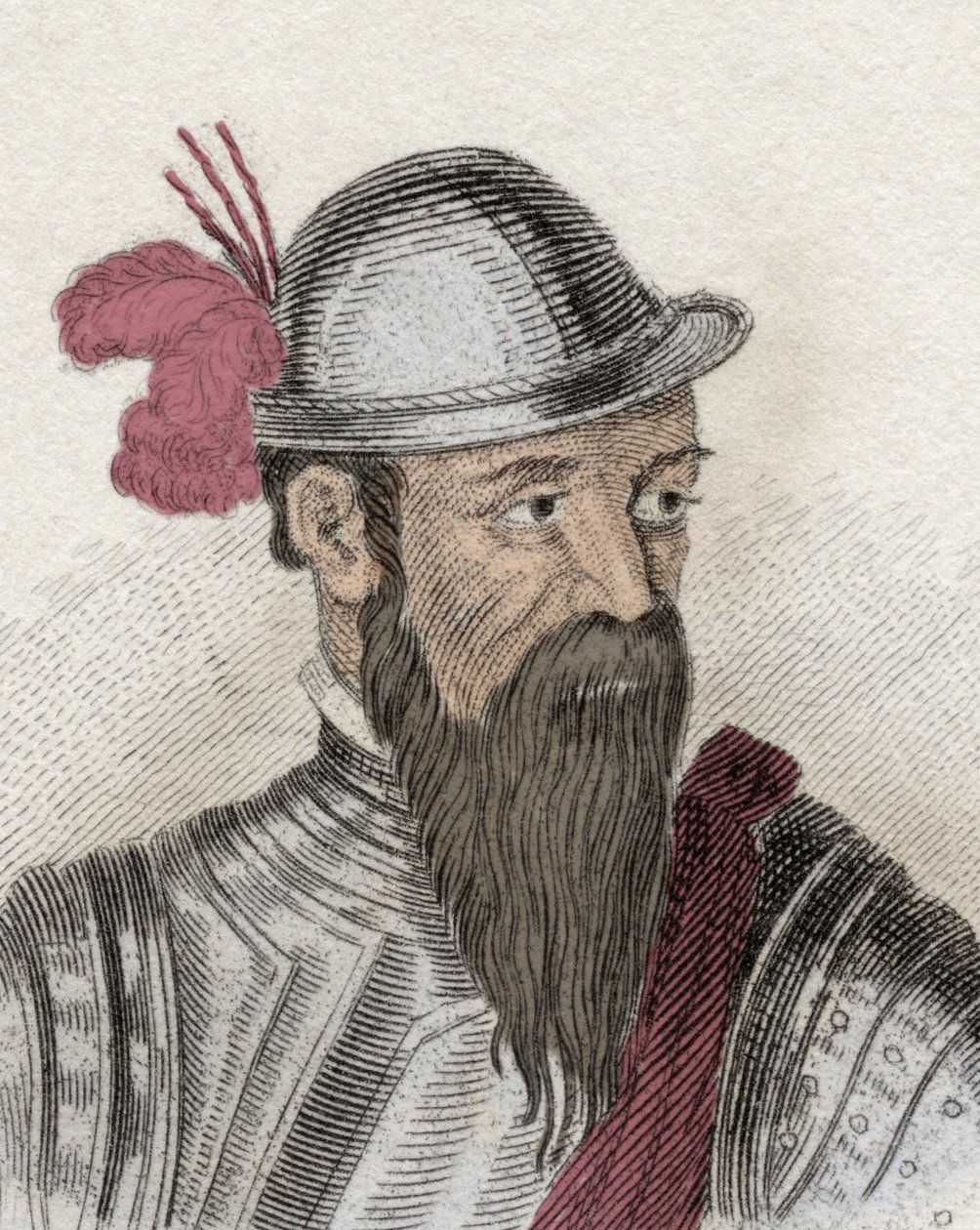 Portret Francisco Pizarro (Francois Pizarre, ok. 1478-1541), hiszpańskiego konkwistadora. Rycina XIX wieku. autorstwa Unknown artist