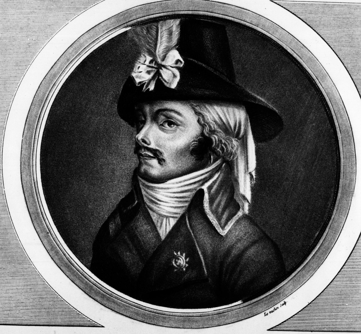 Portret Francois Athanase (Francois-Athanase) De Charette de la Contrie (1763 - 1796), sprzedany. Grawer w „”Kompletny zbiór obrazów historycznych rewolucji francuskiej, w trzech tomach.””” 1804. autorstwa Unknown artist