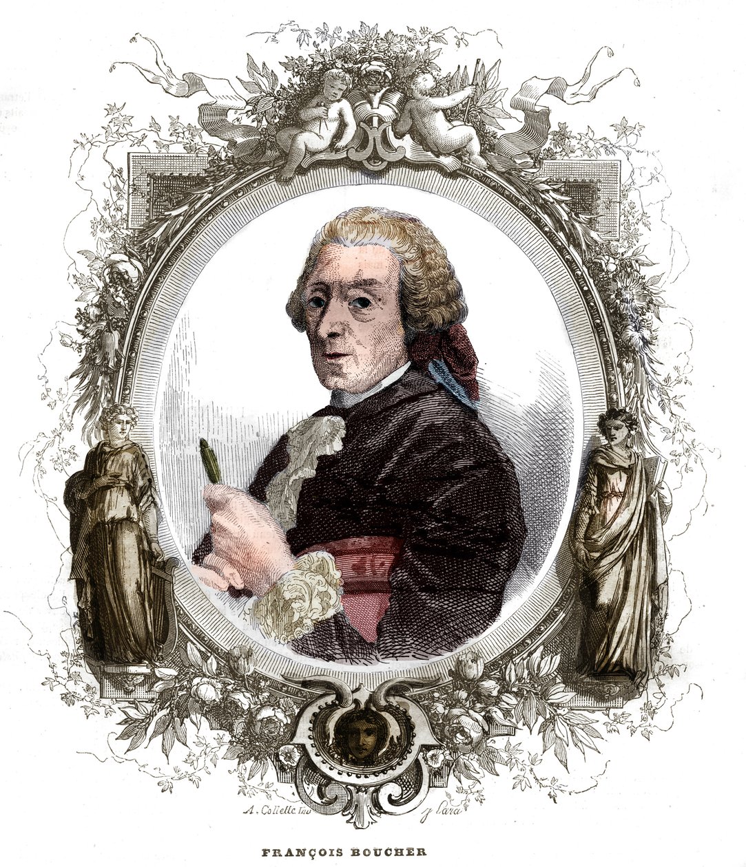 Portret Francois Bouchera (1703-1770), francuskiego malarza. autorstwa Unknown artist