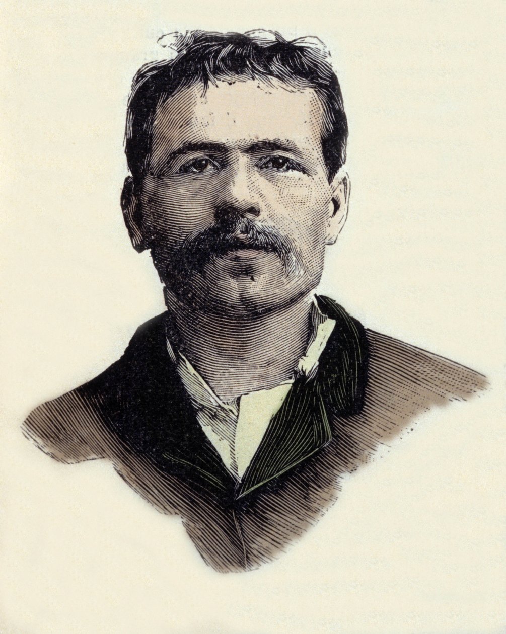 Portret Francois Claudius Koenigstein (1859-1892), francuskiego anarchistycznego działacza terrorystycznego. Rycina XIX wieku autorstwa Unknown artist