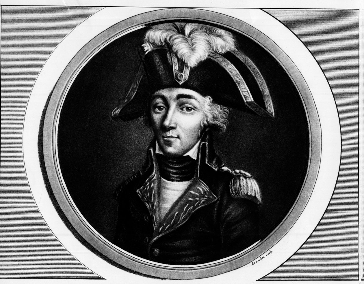 Portret Francois Hanriot (1761-1794), rewolucjonista francuski - Grawerowanie w „”Kompletny zbiór historycznych obrazów rewolucji francuskiej, w trzech tomach””” 1804 autorstwa Unknown artist