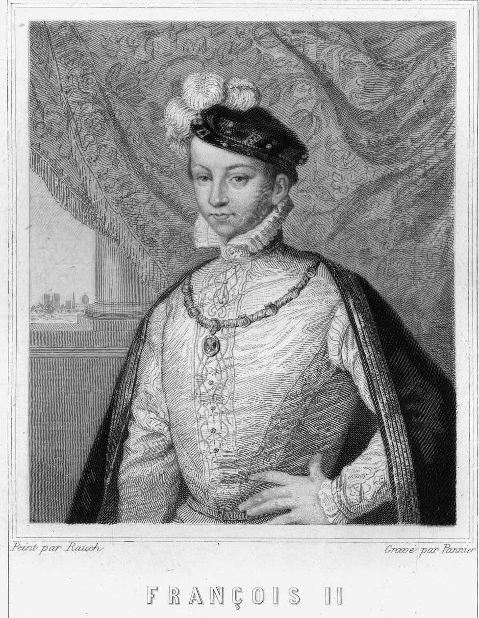 Portret Franciszka II (1544 - 1560), króla Francji - w „Histoire des Français” Lavallée, rycina, sd. autorstwa Unknown artist