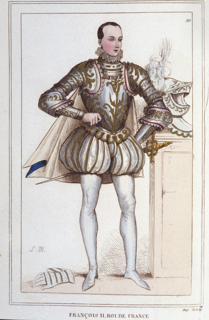 Portret Francois II (1544 - 1560), grawerowanie króla Francji z 1830 r autorstwa Unknown artist
