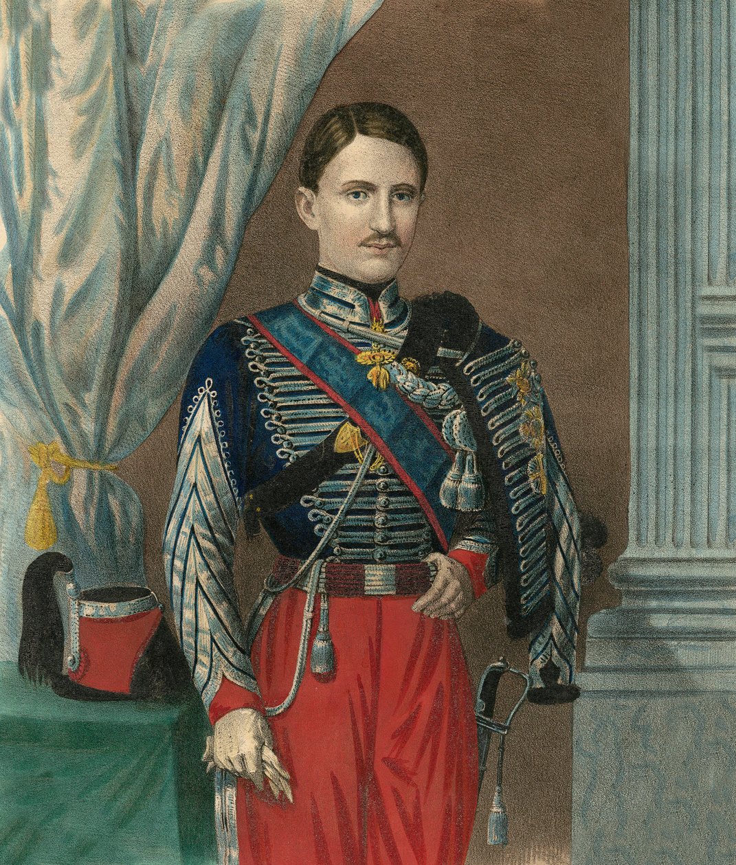 Portret Franciszka II Króla Obojga Sycylii (Francesco II delle Due Sicilie) (1836-1894) z Naszyjnikiem Orderu Złotego Runa - Portret Franciszka II z Obojga Sycylii (1836-1894), Króla Królestwa Obojga Sycylii autorstwa Unknown artist