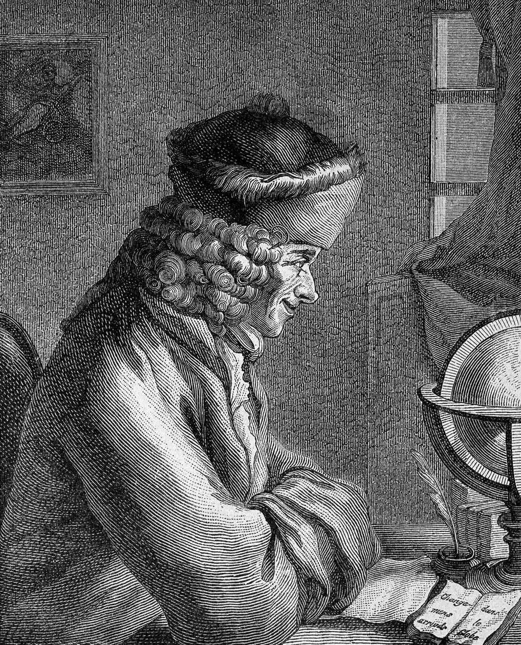 Portret Francois Marie Arouet dit Voltaire (1694-1778) w Chateau de Ferney w 1764 roku. autorstwa Unknown artist