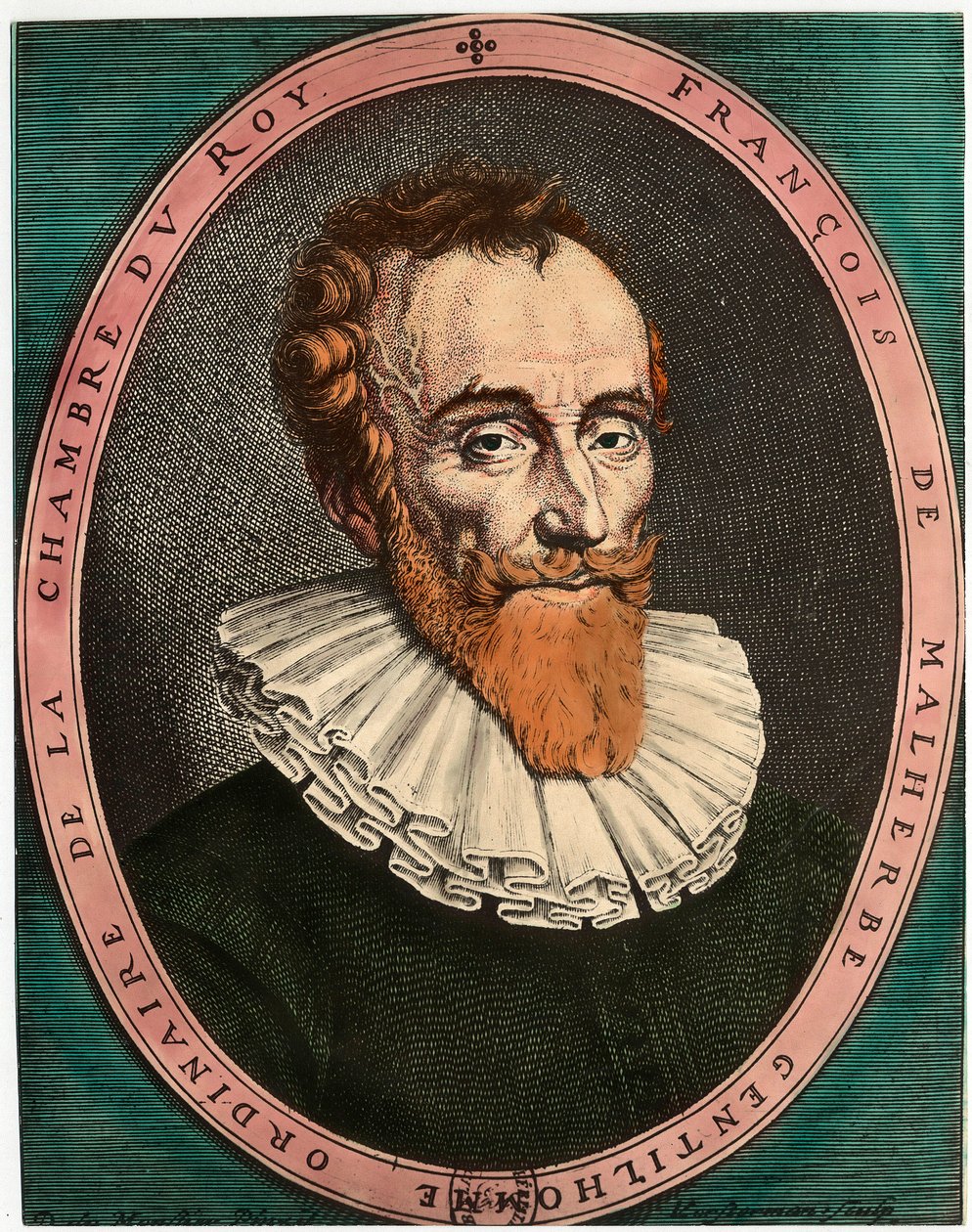 Portret Francois de Malherbe (1555-1628), francuskiego poety. Rycina z XVII wieku. Prywatna kolekcja. autorstwa Unknown artist