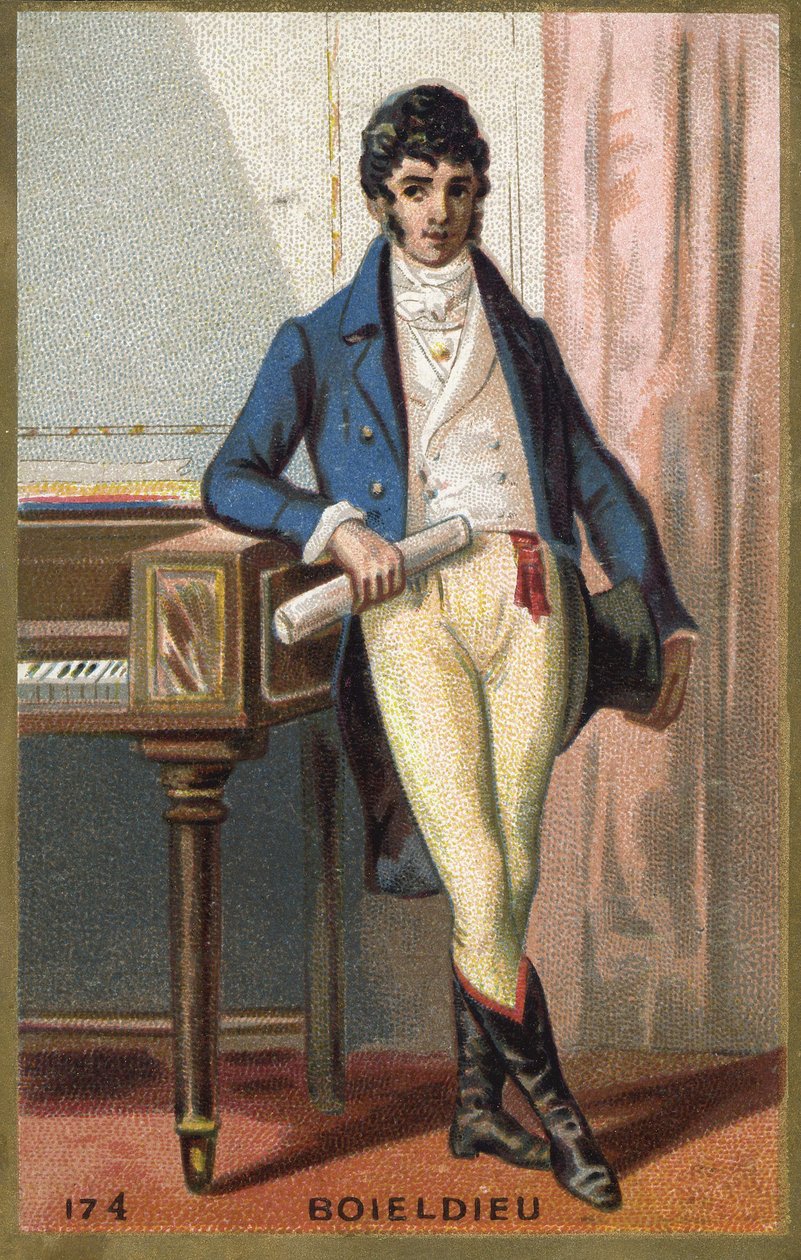 Portret François Adriena Boieldieu (1775 - 1834), kompozytora francuskiego. Chromolitografia z końca XIX wieku. autorstwa Unknown artist
