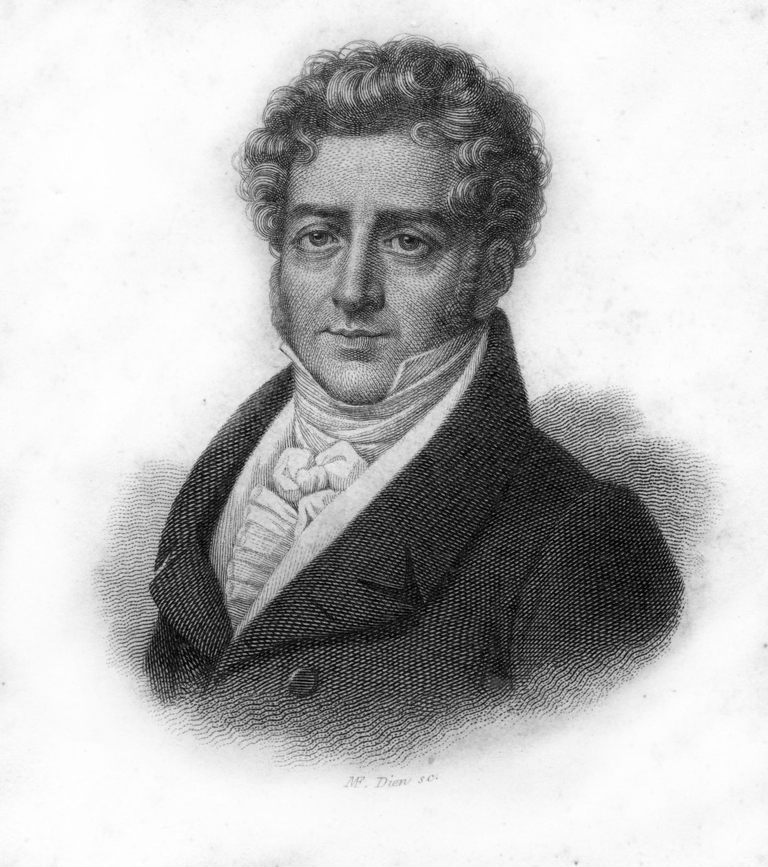 Portret François Adriena Boieldieu (1775 - 1834), kompozytora francuskiego, rycina XIX w. autorstwa Unknown artist