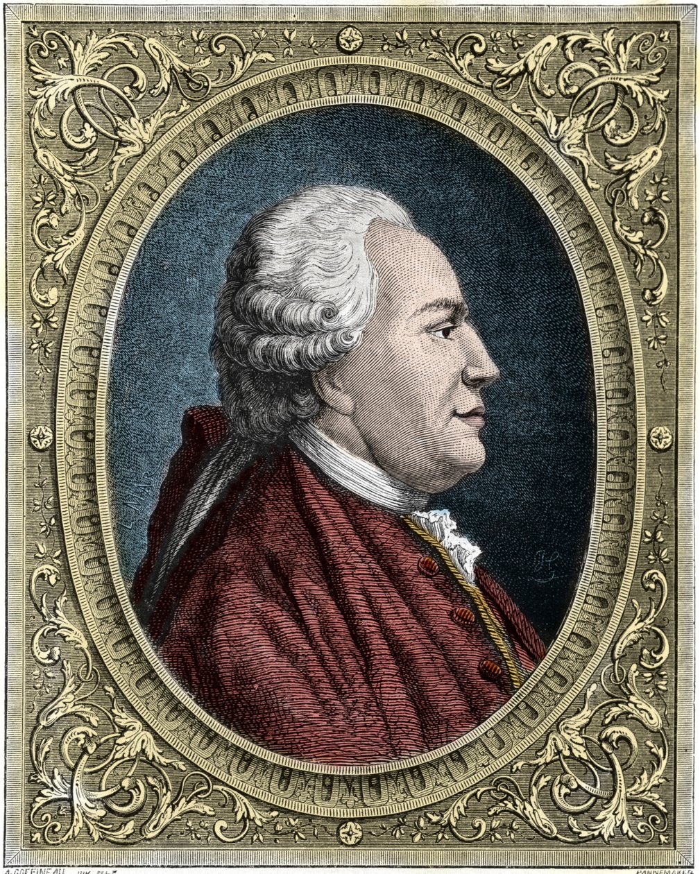 Portret Franza-Antona Mesmera (1734-1815) (Frederic Antoine Mesmer - Franz Anton Mesmer) Niemiecki lekarz, twórca teorii magnetyzmu zwierzęcego (mesmeryzmu). Grawerowanie barwne z XIX wieku. autorstwa Unknown artist