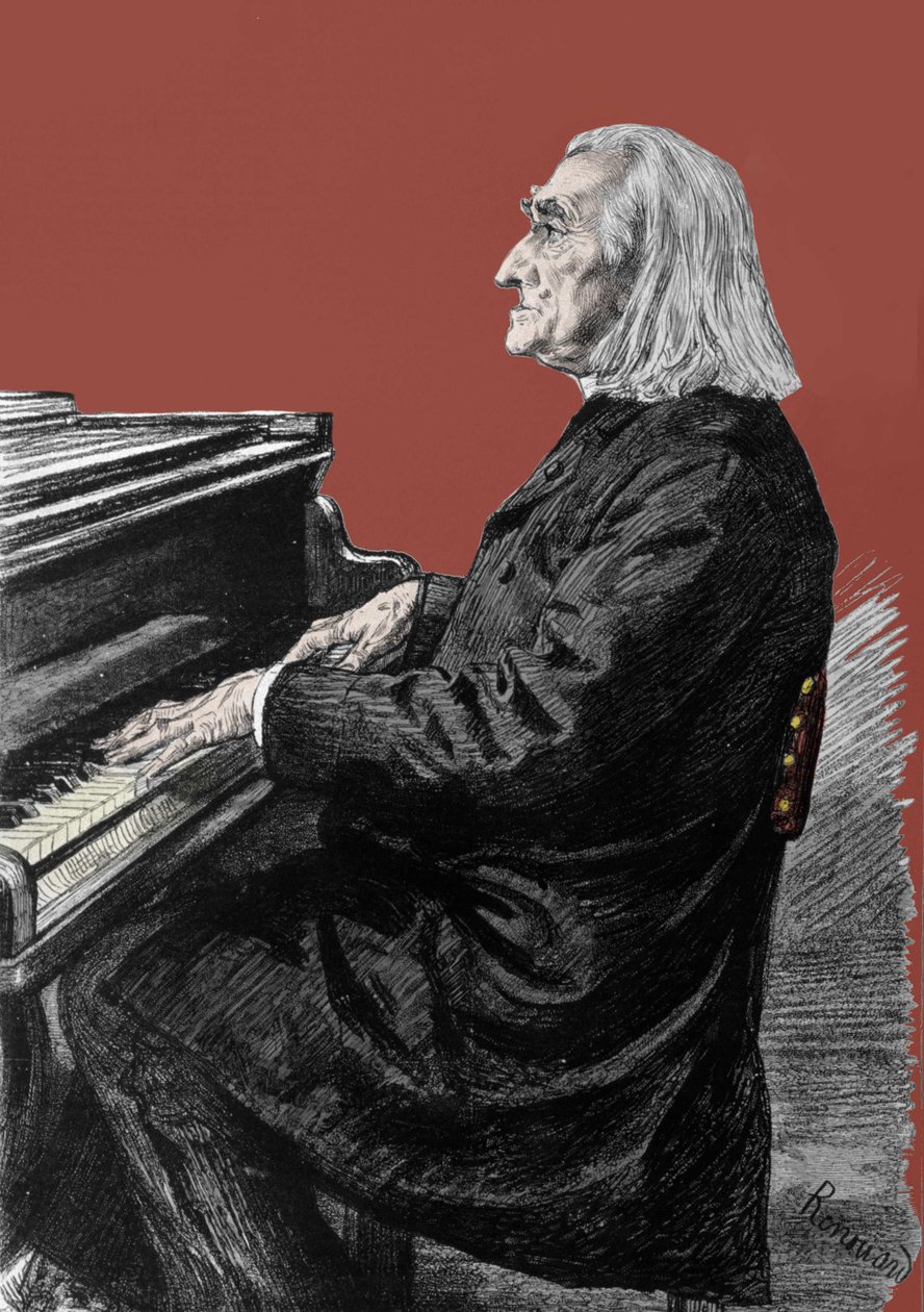 Portret Franciszka Liszta (1811-1886), węgierskiego kompozytora i pianisty fortepianowego. autorstwa Unknown artist