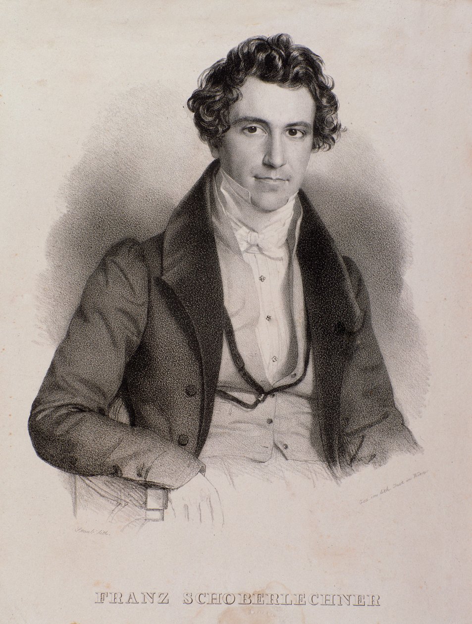 Portret Franza Schoberlechnera (rycina autorstwa Unknown artist