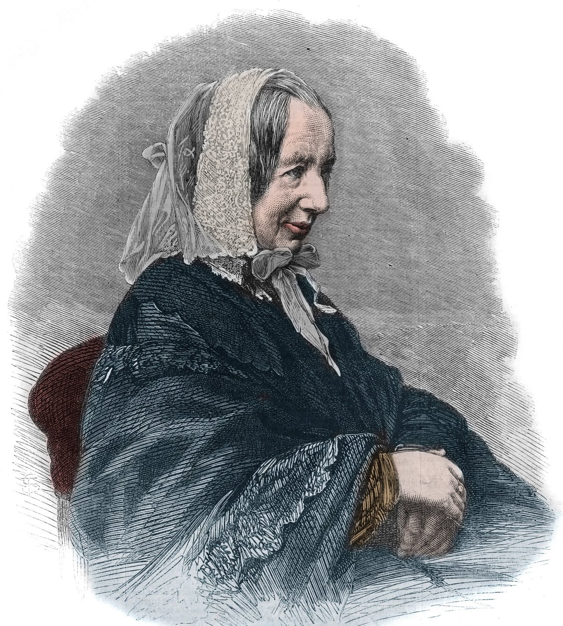 Portret Fredriki Bremer (1801-65) (rycina) szwedzkiej pisarki i działaczki feministycznej autorstwa Unknown artist