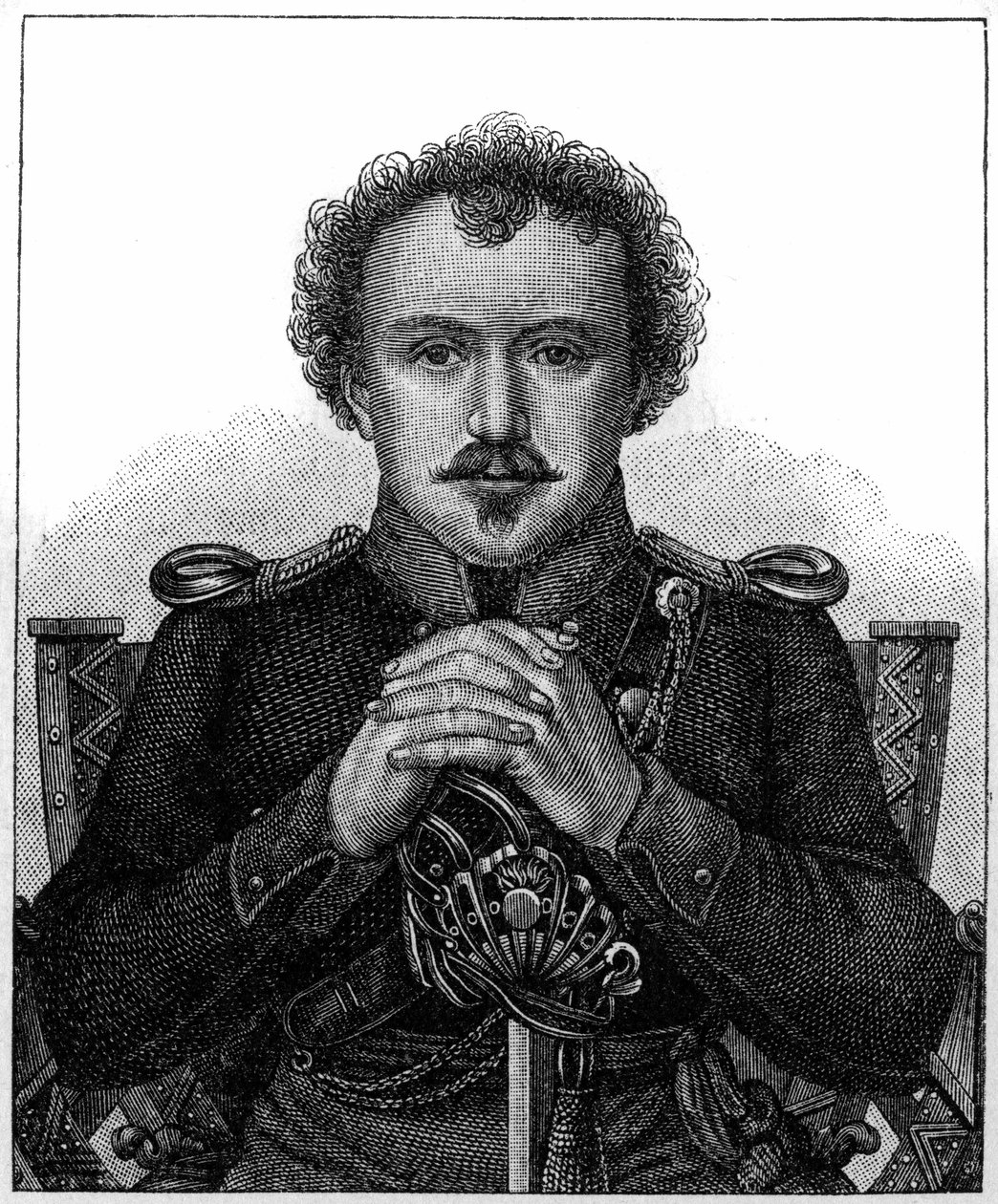 Portret Friedricha Heinricha Karla de la Motte, barona Fouque znanego jako La Motte-Fouque (1777-1843) niemieckiego pisarza romantycznego. autorstwa Unknown artist