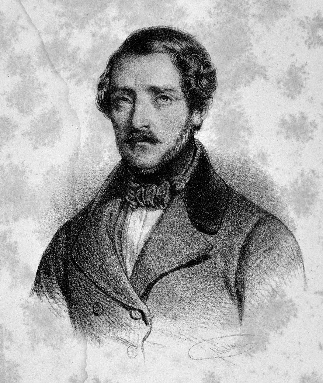 Portret Gaetano Donizettiego (1797-1848) włoskiego kompozytora XIX wieku. Mediolan, biblioteka konserwatorium autorstwa Unknown artist