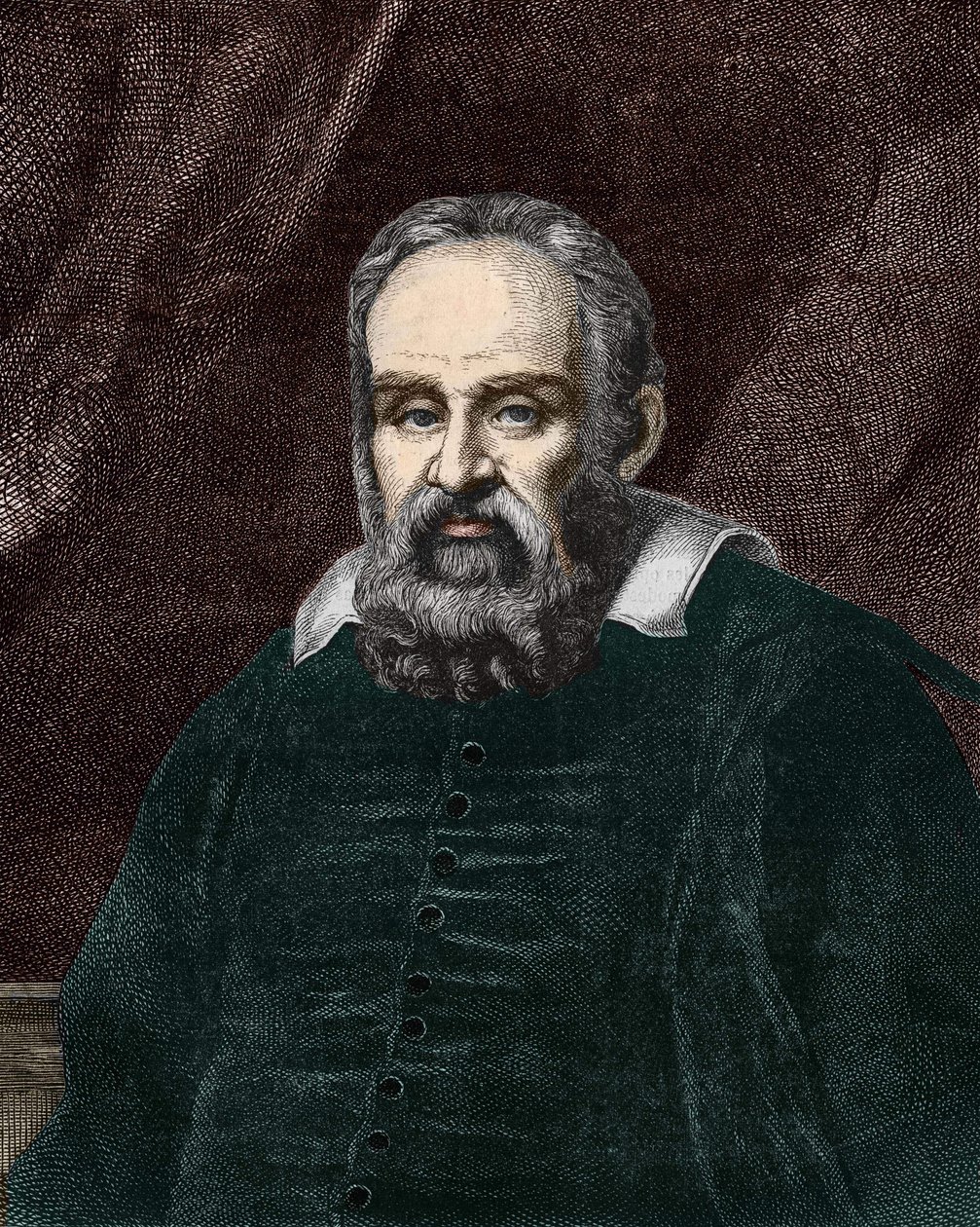 Portret Galileo Galilei dit Galileo (1564-1642). Grawerowanie z XIX wieku. autorstwa Unknown artist