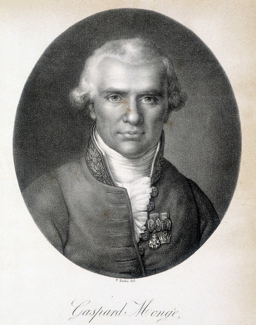 Portret Gasparda Monge, hrabiego de Peluse (1746 - 1818), francuskiego matematyka - grawer autorstwa Unknown artist