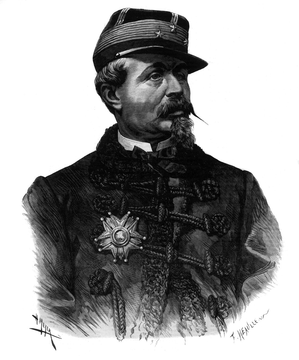 Portret generała Alfreda Chanzy (1823-1883) grawerowanie z 1883 r. autorstwa Unknown artist