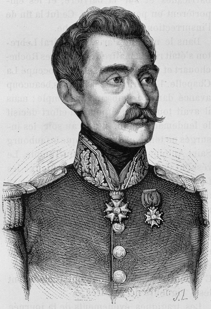 Portret generała Brei. Rycina z końca XIX wieku w „Histoire de France” H. Martina. autorstwa Unknown artist