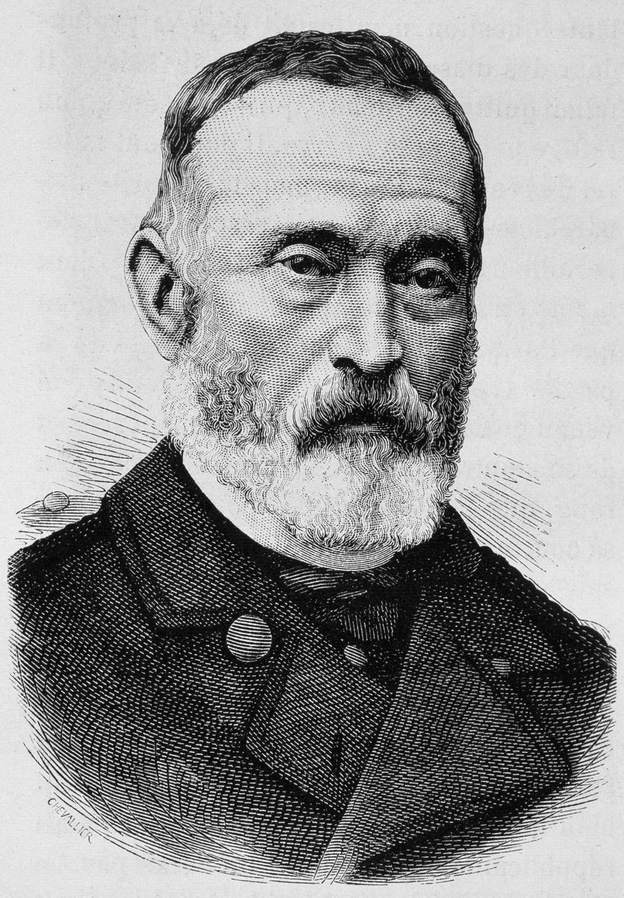 Portret generała Clémenta Thomasa (1809 - 1871). Rycina z końca XIX wieku w „Histoire de France” H. Martina. autorstwa Unknown artist
