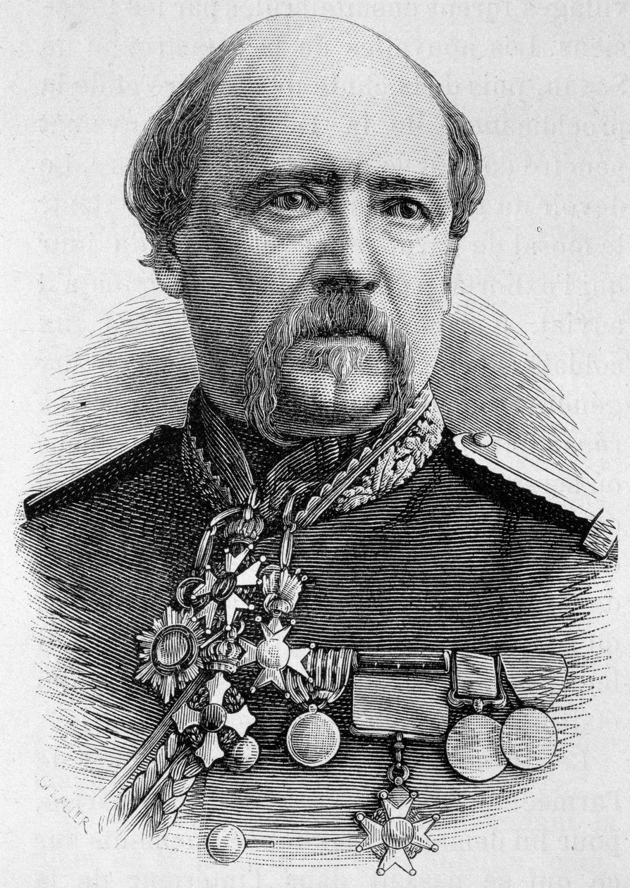 Portret generała Coffinières. Rycina z końca XIX wieku w „Histoire de France” H. Martina. autorstwa Unknown artist