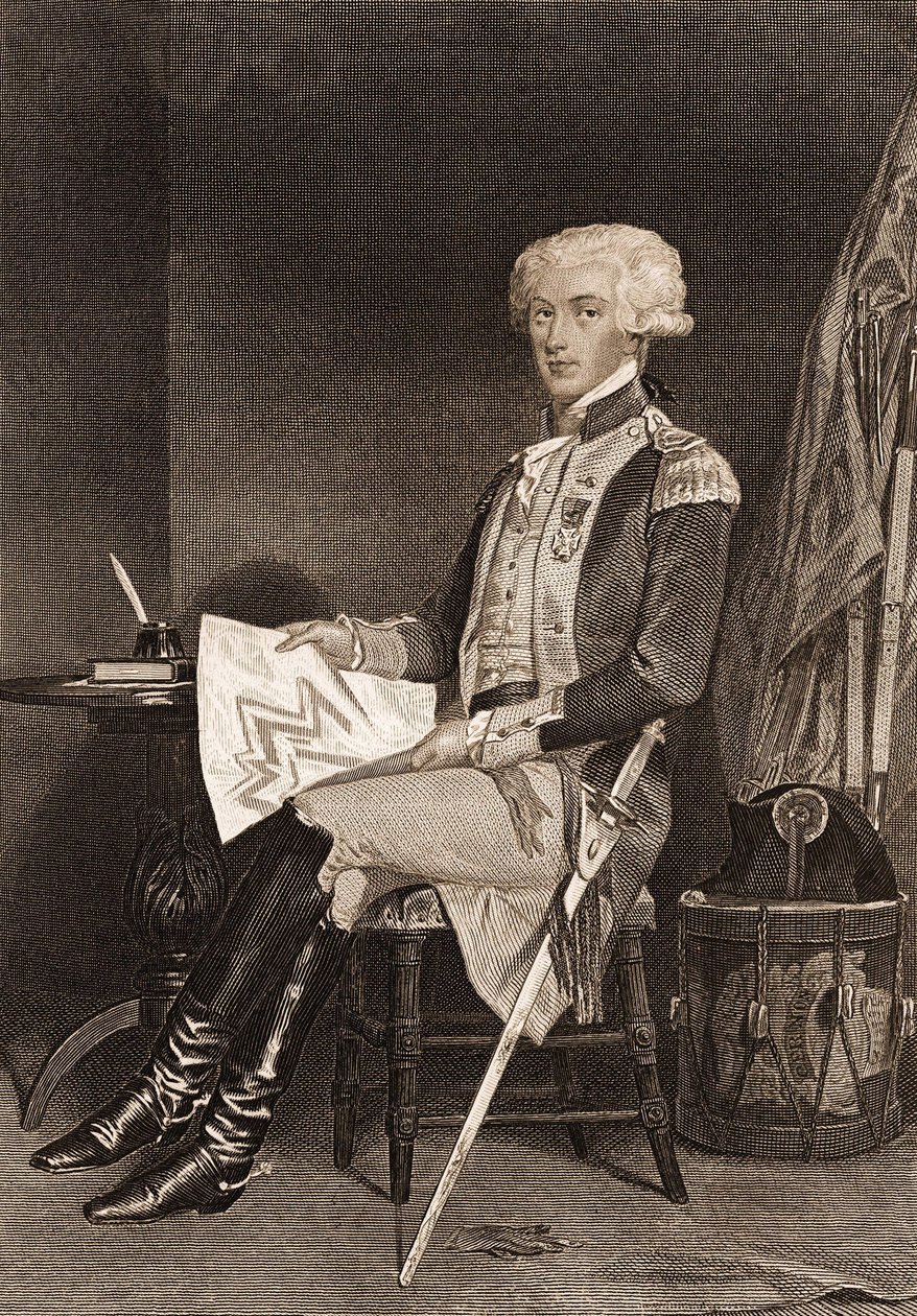 Portret generała La Fayette (Lafayette) (1757-1834). autorstwa Unknown artist