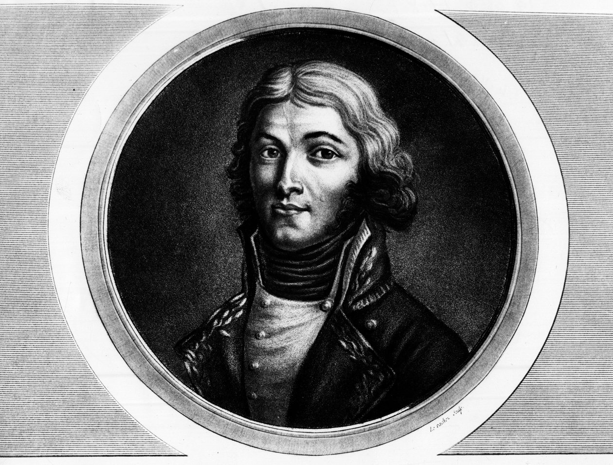 Portret generała Louisa Lazare Hoche (1768-1797). Grawer w „”Kompletny zbiór obrazów historycznych rewolucji francuskiej, w trzech tomach.””” 1804. autorstwa Unknown artist
