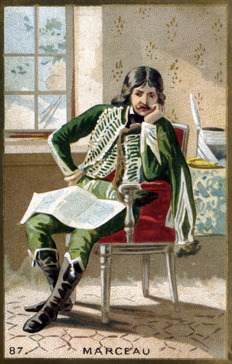 Portret generała Marceau (1769 - 1796). Chromolitografia z końca XIX wieku. autorstwa Unknown artist