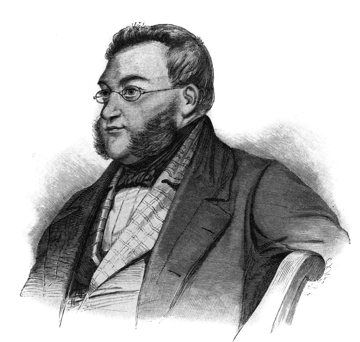 Portret Georga von Vincke, pruskiego polityka - Georga von Vincke (1811-1875), administratora, polityka i pruskiego ziemianina - rycina koniec XIX wieku autorstwa Unknown artist