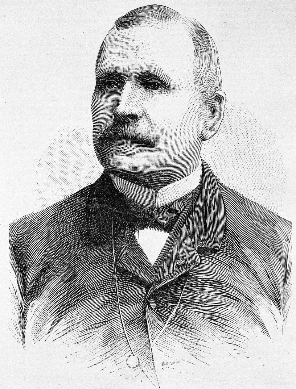 Portret Georgesa Boulangera (1837 - 1891). Rycina z końca XIX wieku w „Histoire de France” H. Martina. autorstwa Unknown artist