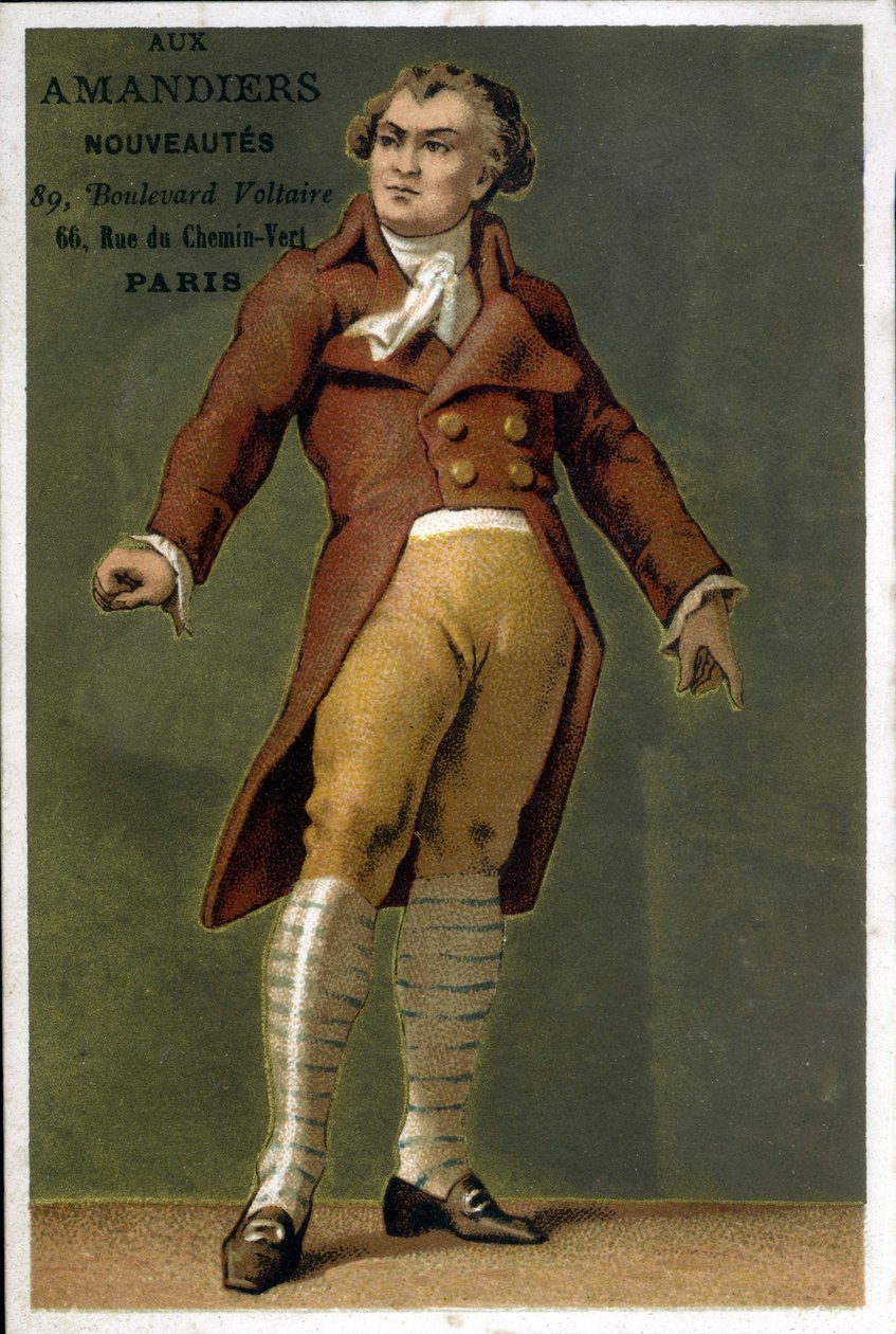 Portret Georgesa Jacquesa Dantona (1759 - 1794), francuskiego polityka. Chromolitografia z końca XIX wieku. autorstwa Unknown artist