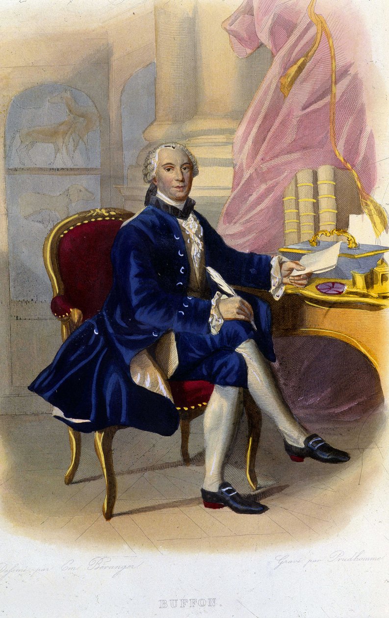 Portret Georgesa Louisa Leclerca, hrabiego Buffon (1707 - 1788), francuskiego przyrodnika i pisarza. W „” Le Plutarque francais”” autorstwa Unknown artist