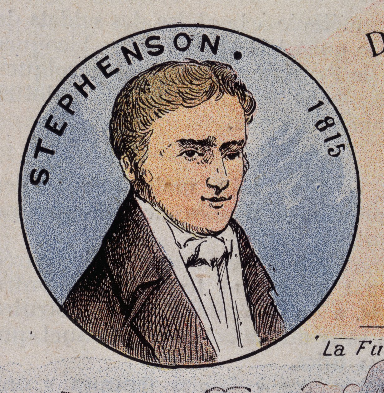 Portret Georgesa Stephensona z 1815 r. (1781-1848), brytyjskiego inżyniera (pierwsza lokomotywa parowa w 1814 r.) autorstwa Unknown artist