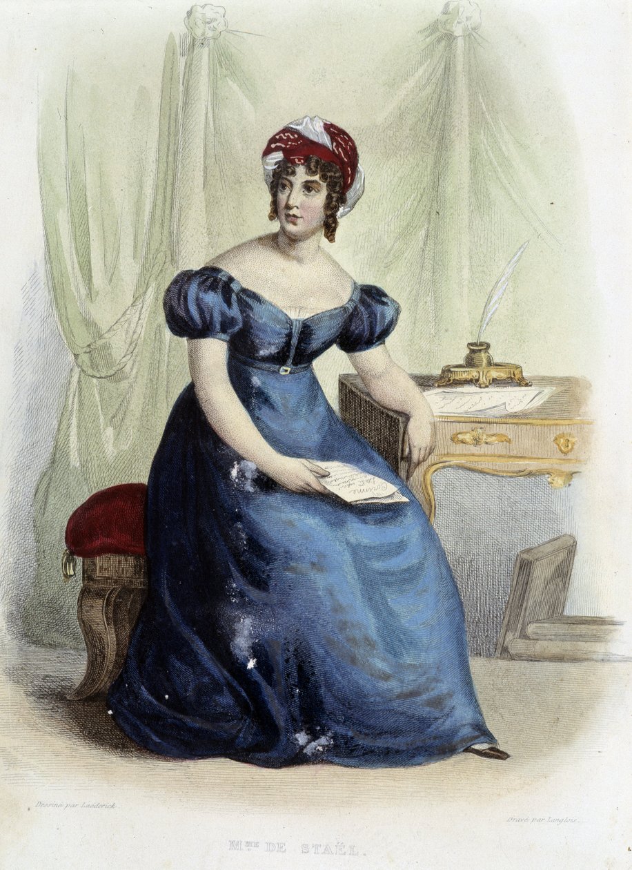 Portret Germaine Necker, baronowej Stael Holstein (Stael-Holstein) dit Madame de Stael (1766-1817) - w „” Le Plutarque Français””, wyd. Mennechet autorstwa Unknown artist