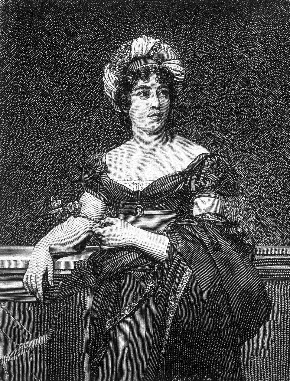 Portret Germaine Necker, baronowej Staël-Holstein, znanej jako Madame de Staël (1766 - 1817), francuskiej pisarki. autorstwa Unknown artist