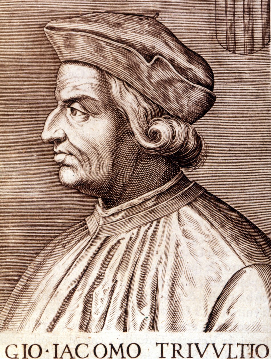 Portret Giangiacomo Trivulzio (Marszałek Trivulce) Markiz de Vigevano po francusku Trivulce. Marszałek Francji (1448-1518). Rycina z XVII wieku autorstwa Unknown artist