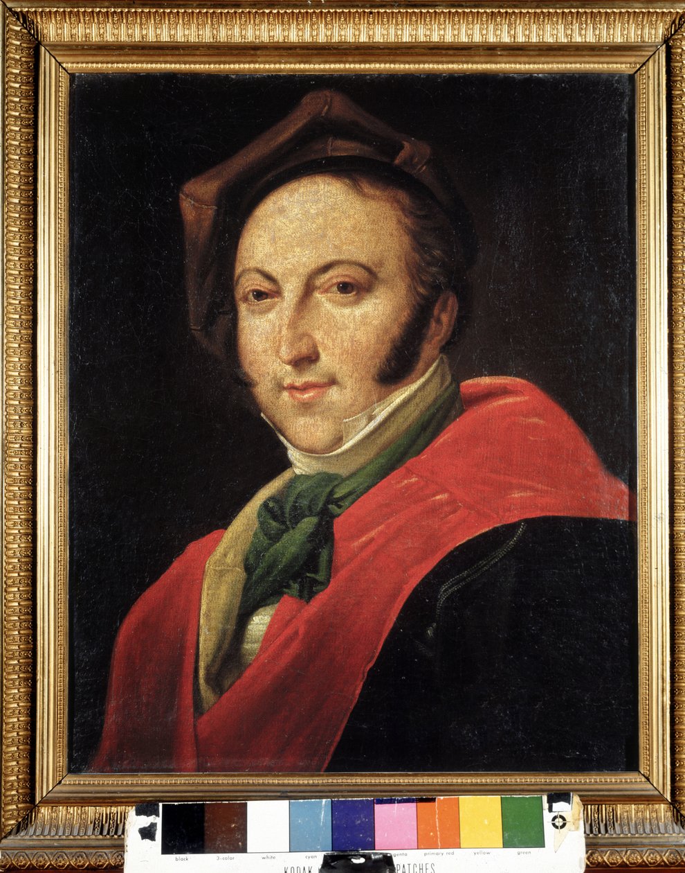 Portret Gioacchino Rossiniego (1792-1868) w kapeluszu. Anonimowe malowanie. Muzeum Bibliograficzne. Bolonia autorstwa Unknown artist