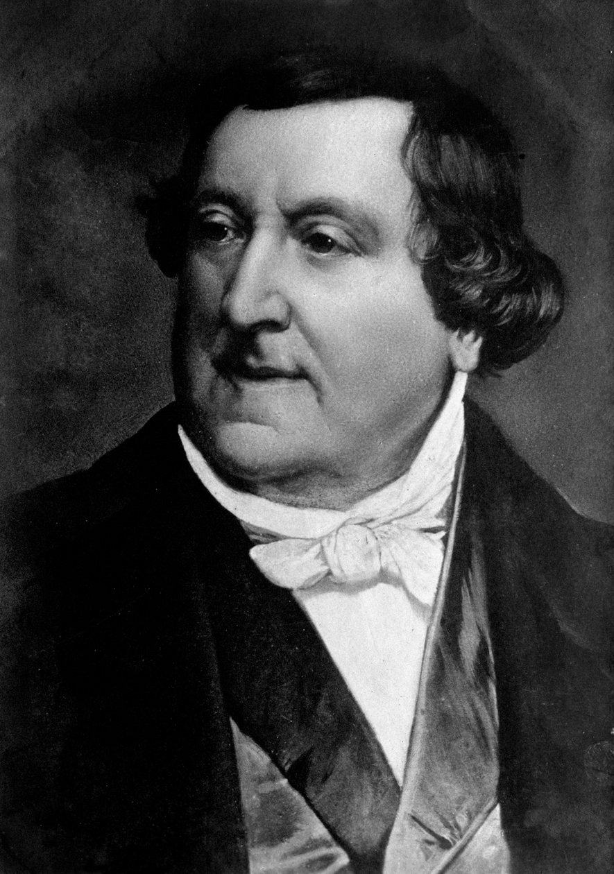 Portret Gioacchino Rossiniego (grafika) autorstwa Unknown artist