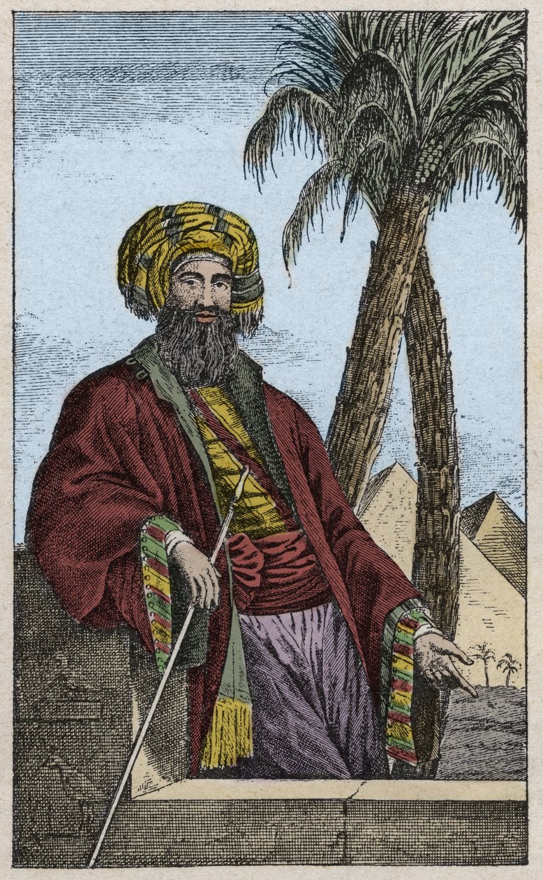 Portret Giovanniego Battisty (Gianbattisty) Belzoniego (1778-1823), włoskiego badacza i archeologa, który dokonał ważnych odkryć archeologicznych w Egipcie - Portret Giovanniego Battisty Belzoniego (1778-1823), włoskiego badacza i archeologa, rycina autorstwa Unknown artist