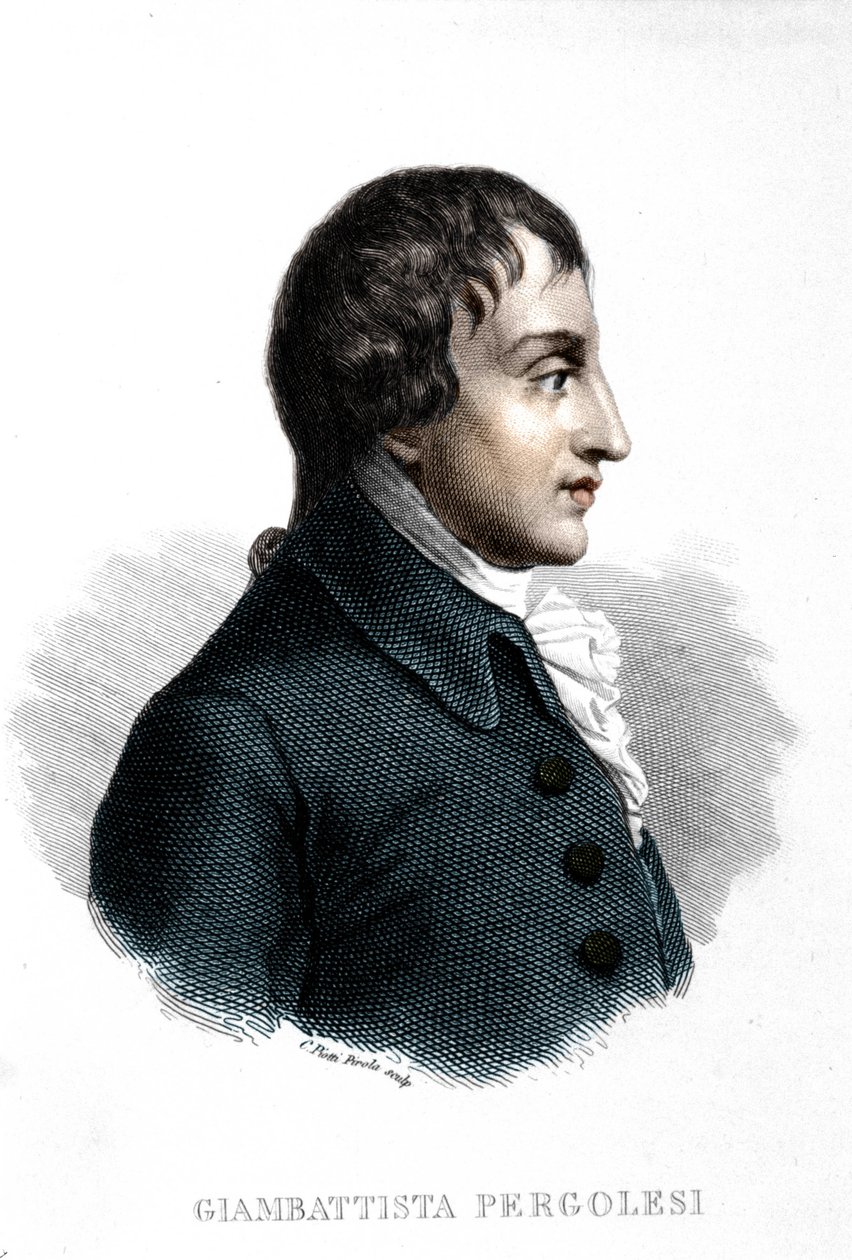 Portret Giovanniego Battisty Pergolesiego (Jean Baptiste Pergolese, Jean-Baptiste) (1710 - 1736). autorstwa Unknown artist