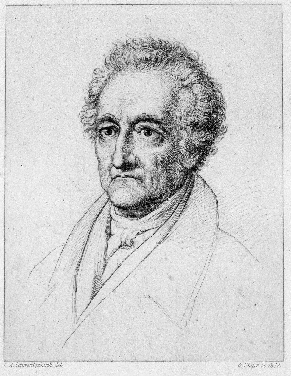 Portret Goethego. XIX-wieczna chromolitografia. autorstwa Unknown artist