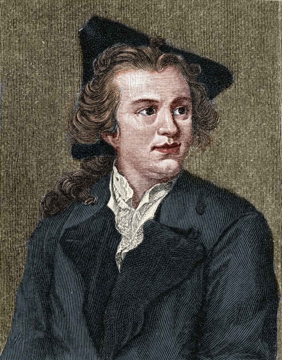Portret Gottholda Ephraima Lessinga (1729 - 1781) Niemiecki pisarz i dramaturg. autorstwa Unknown artist